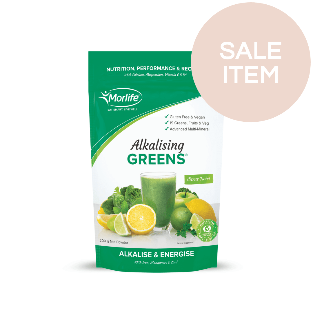 Morlife Alkalising Greens Powder 200g (Citrus Twist)* - HealthyMe