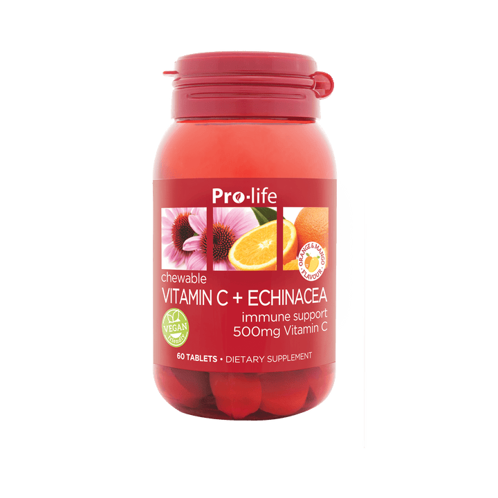 Pro-life Vitamin C + Echinacea 60 Chewable Tablets - HealthyMe