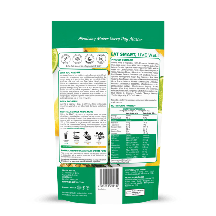 Morlife Alkalising Greens (Pine Splice) - HealthyMe