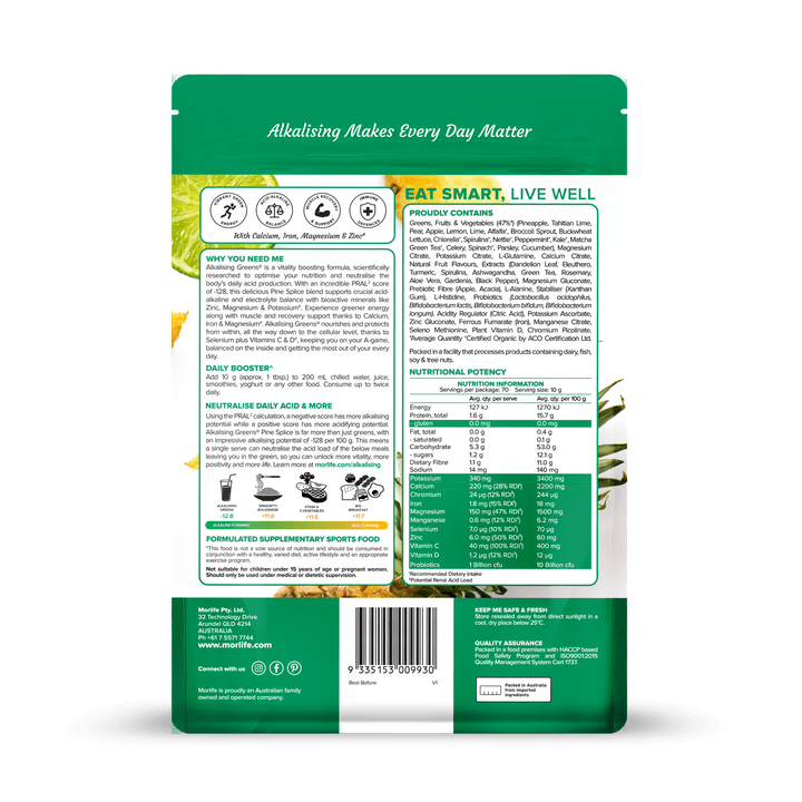 Morlife Alkalising Greens (Pine Splice) - HealthyMe