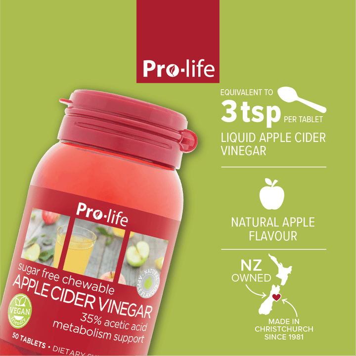 Apple Cider Vinegar Sugar-Free Chewable 50 Tabs - HealthyMe
