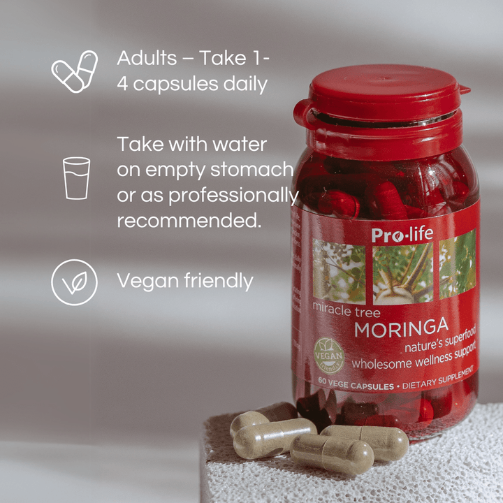Pro-life Moringa 700mg 60 Vege Capsules - HealthyMe