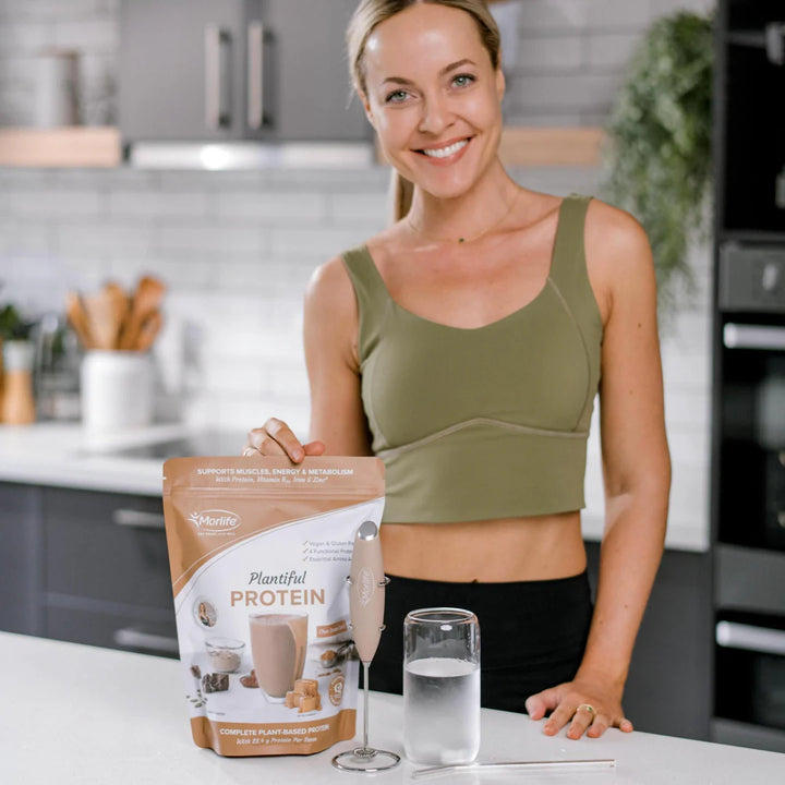 Morlife Plantiful Protein Powder 440g (Choc Caramel Swirl) - HealthyMe