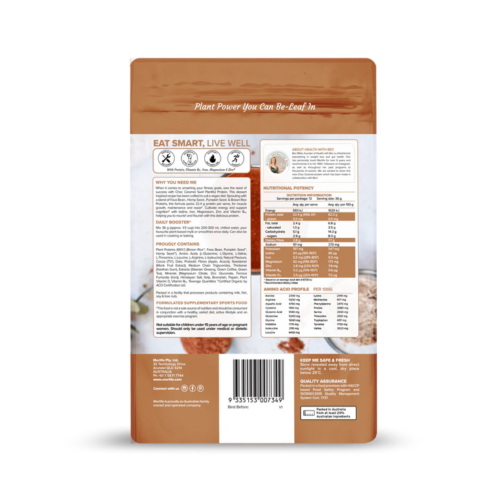 Morlife Plantiful Protein Powder 440g (Choc Caramel Swirl) - HealthyMe