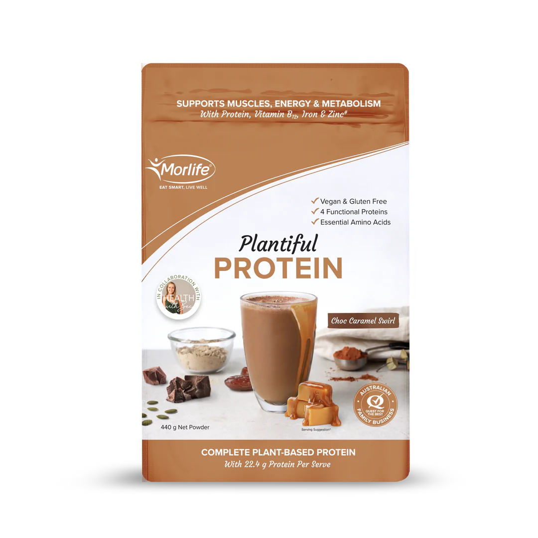 Morlife Plantiful Protein Powder 440g (Choc Caramel Swirl) - HealthyMe